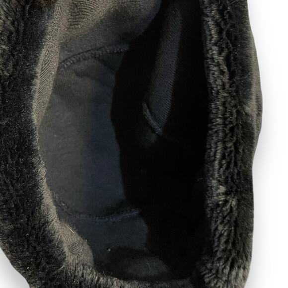 Slouchy Beanie Bucket Faux Fur Hat Unisex Black Casual Retro Academia Winter OS - Picture 5 of 8